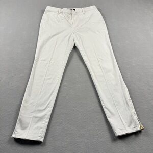 Lauren Ralph Lauren Jeans Womens Petite 6 White Denim Ankle Zip Stretch LRL